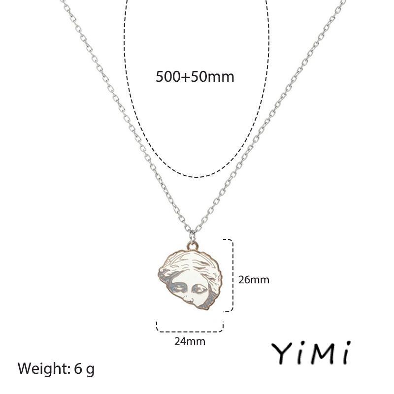 Vòng cổ Choker Bằng Hợp Kim Mặt Tượng Đầu Người Phong Cách Vintage Thời Trang Cho Cặp Đôi