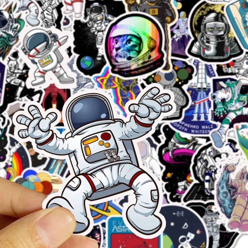 Sticker phi hành gia cute chống thấm nước