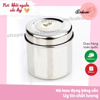 Hũ inox đựng bông cồn, hộp đựng bông làm từ inox không rỉ