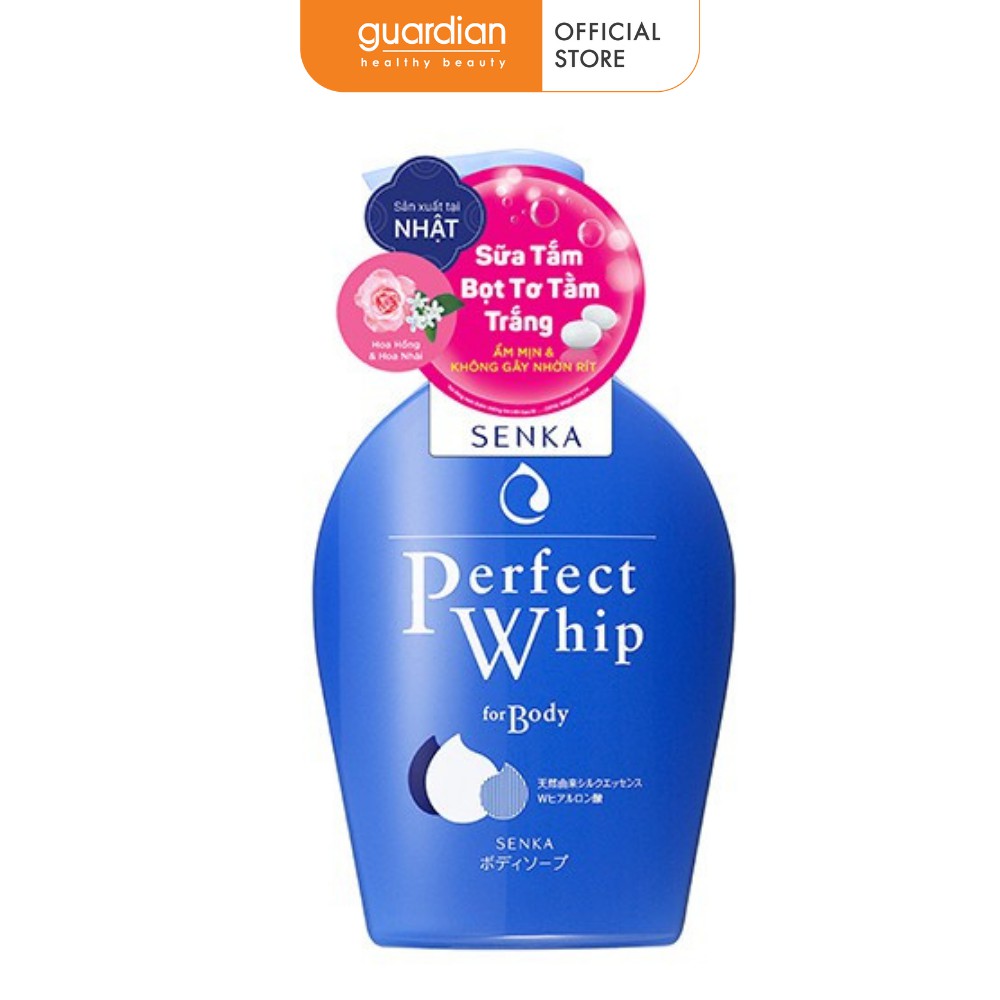 Sữa tắm tạo bọt Senka Perfect Whip dưỡng ẩm hoa hồng và hoa nhài (500ml)