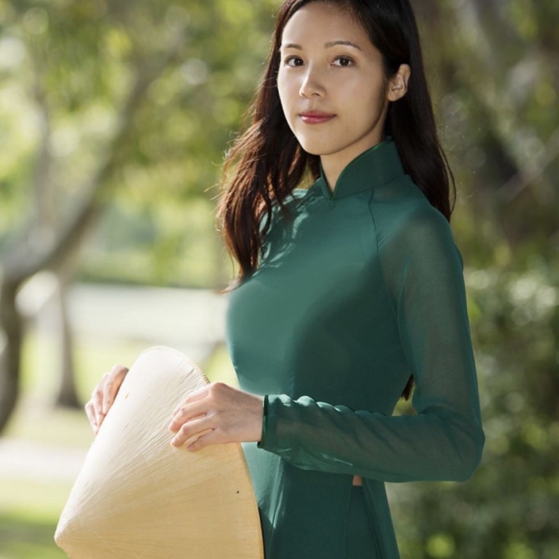 Áo dài rêu thanh lý
