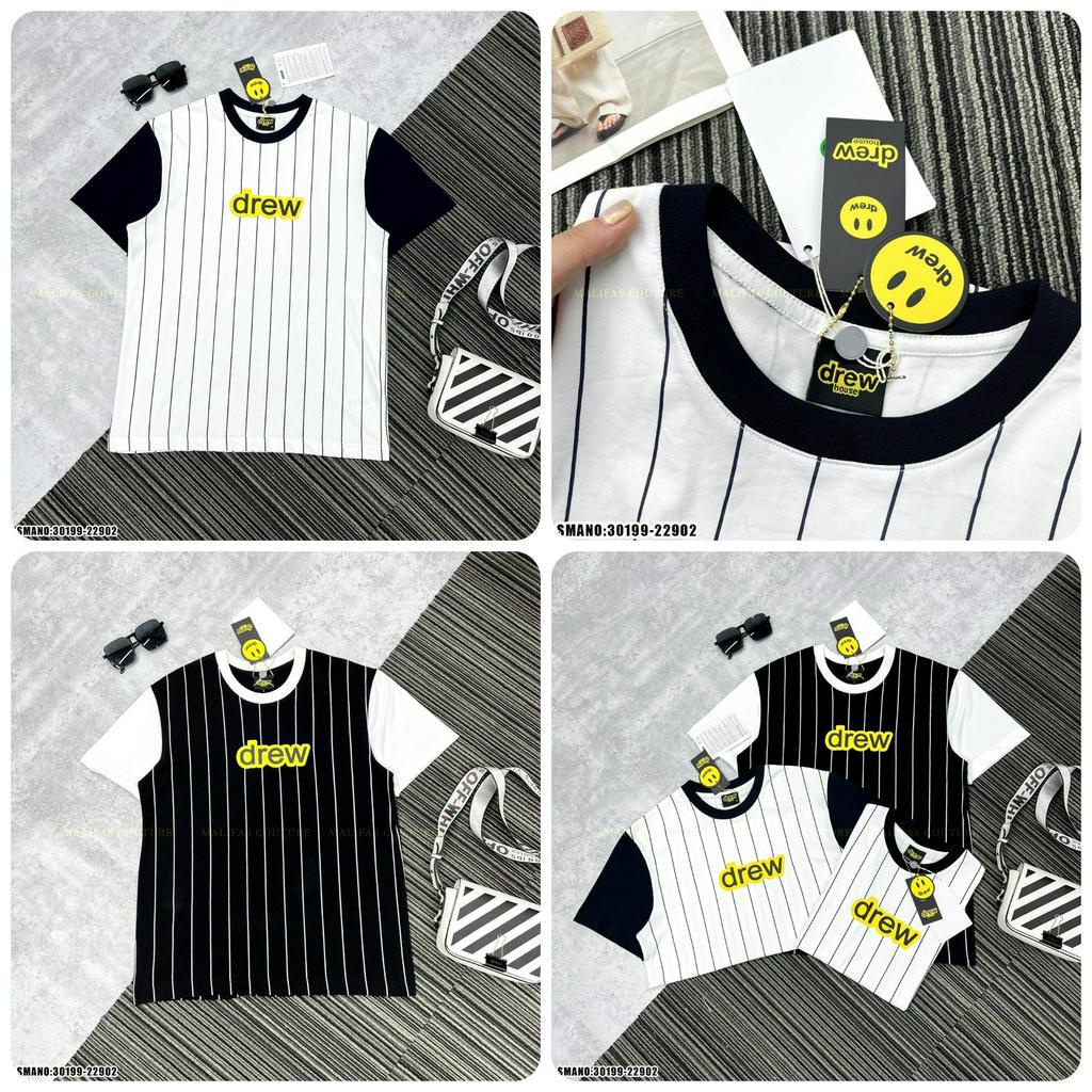 Áo Phông Drew Nam Nữ In Chữ Siêu Đẹp - Áo Drew Họa Tiết Kẻ Dọc Cực Xinh