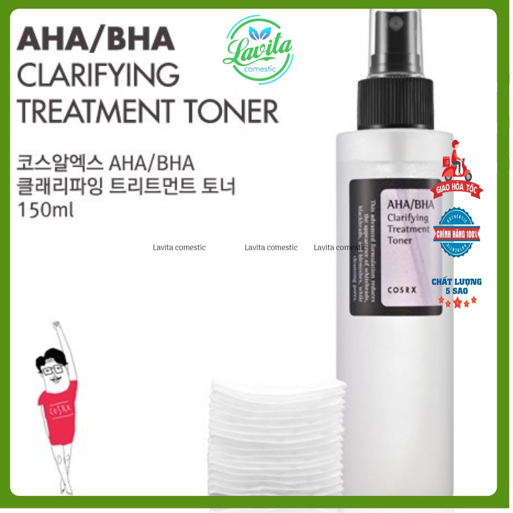 Nước cân bằng chứa AHA/BHA Clarifying Treatment Toner Cosrx -Huynmio