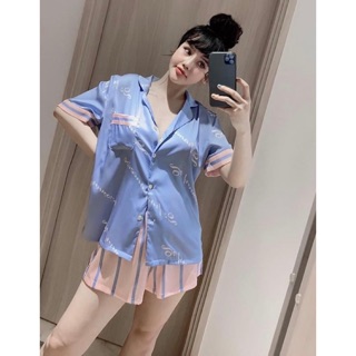 Bộ pijama phối hồng tím siêu cưng