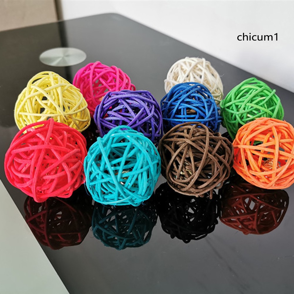 Quả cầu mây có chuông đồ chơi nhai trang trí lồng