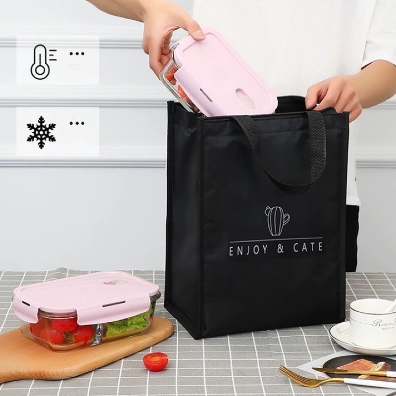 Túi giữ nhiệt đựng hộp cơm đồ ăn giao hàng có khóa kéo 3 lớp giữ nhiệt kiểu xuất nhật dày dặn nhiều kích cỡ-HL2