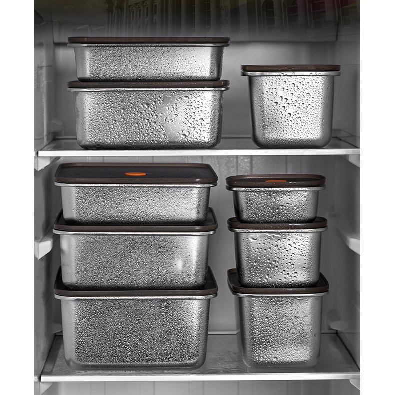 Hộp Đựng Thực Phẩm Bằng Thép Không Gỉ 304 Có Nắp Đậy Tiện Lợi