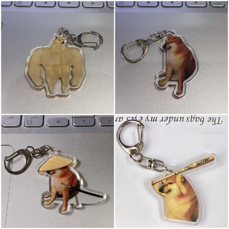 Móc khóa Cheems meme, móc khóa meme chó shiba