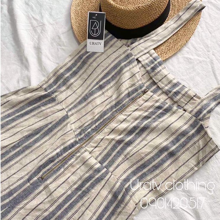 [FREESHIP - ẢNH CHÍNH CHỦ] JUMP linen dài KẺ SỌC Gypsies 185