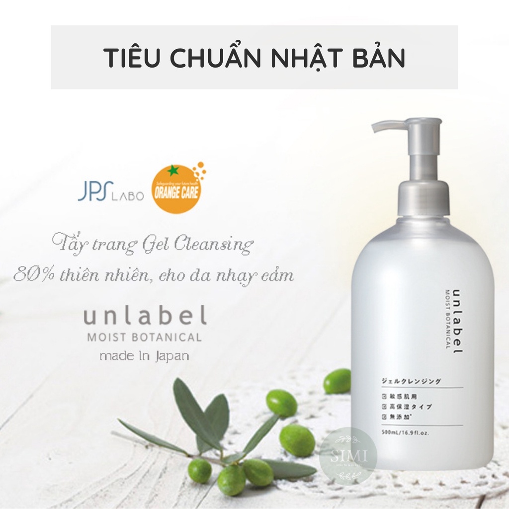 Gel tẩy trang cho da dầu mụn nhạy cảm Unlabel kem không cồn làm sạch mắt môi trang điểm dưỡng cấp ẩm da khô hỗn hợp SIMI | BigBuy360 - bigbuy360.vn