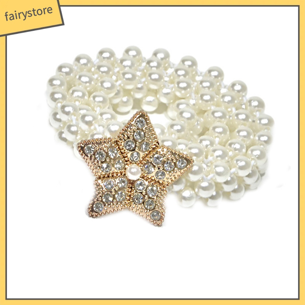 Thắt Lưng Đính Đá / Ngọc Trai Giả Xinh Xắn Cho Nữ