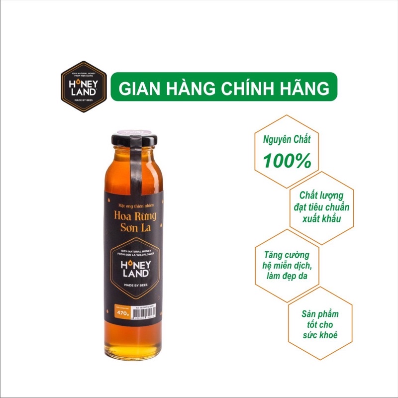 Mật ong thiên nhiên nguyên chất Hoa Rừng Sơn La HONEYLAND 470g