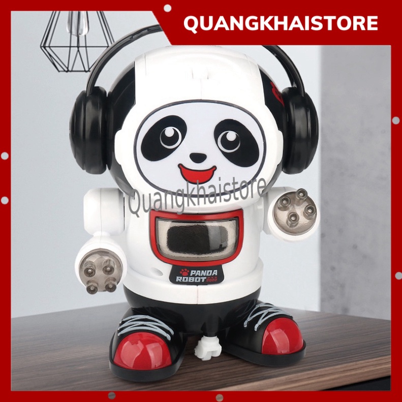 Robot Panda chiếu sáng biết hát nhảy Rô bốt Gấu Trúc Dance hiệu ứng đèn Led đẹp mắt tặng kèm pin và cán đèn trung thu