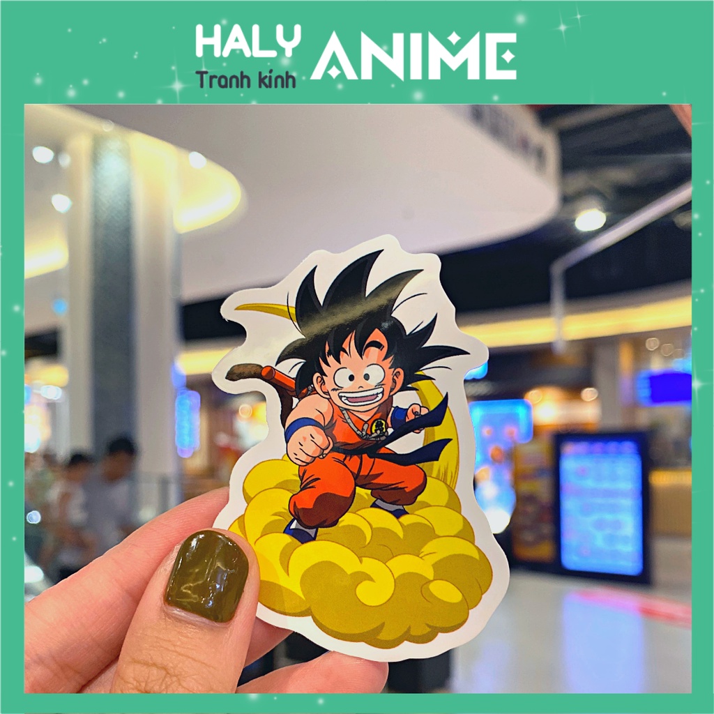 Hình dán sticker anime SON GOKU , Set stiker cute, dễ thương dán mũ bảo hiểm, vali, laptop, chống nước, chống bay màu