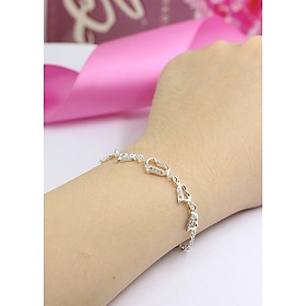 Lắc tay bạc nữ, vòng tay bạc nữ, lắc tay bạc hình trái tim