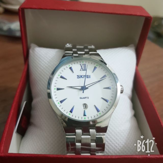Đồng hồ nam dây bạc mặt tròn siêu đẹp SKMEI giá siêu mềm - donghotime
