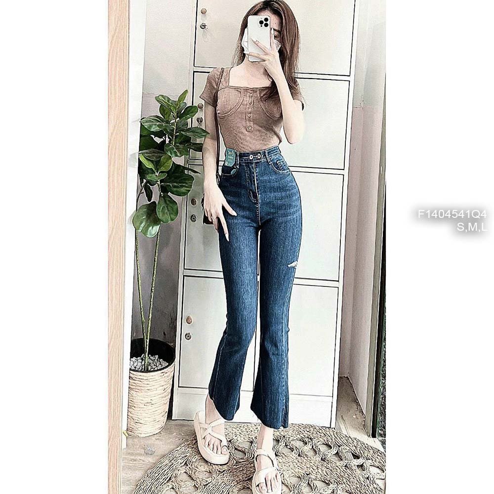 Quần jean ống loe lưng cao! HÀNG VNXK.