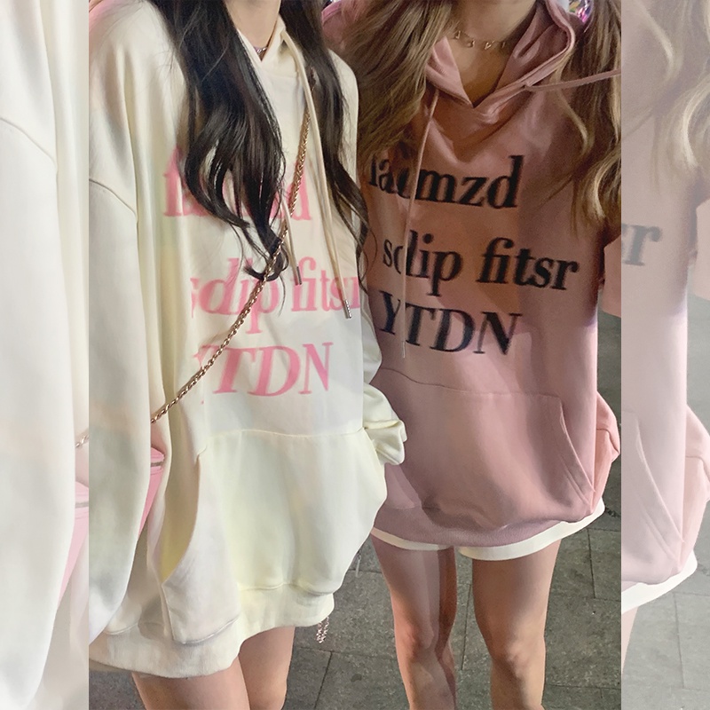 NRVP Áo Hoodie Nữ Tay Dài Dáng Rộng Thời Trang Phong Cách Hàn Quốc