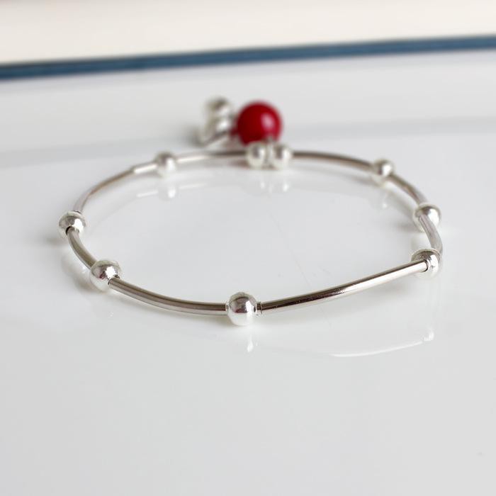 Vòng tay hạt gốm đỏ lắc chân thời trang quà tặng xinh xắn dễ thương