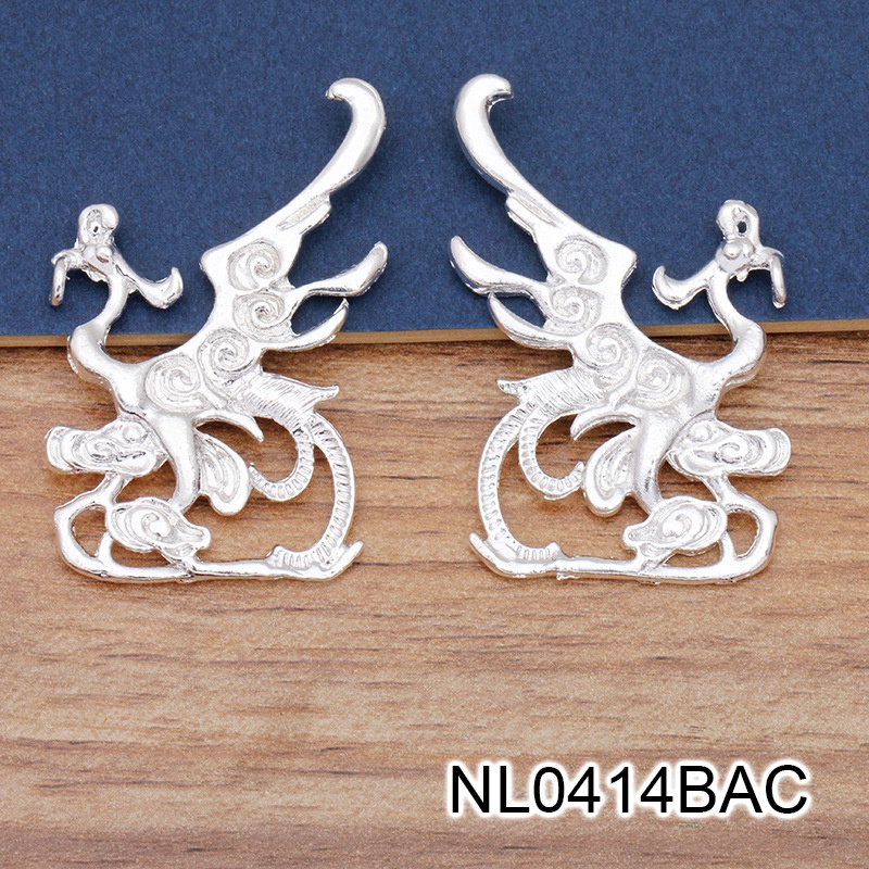 1 cặp phiến đúc phượng hoàng 34*52mm nguyên liệu làm trâm làm trang sức cổ trang