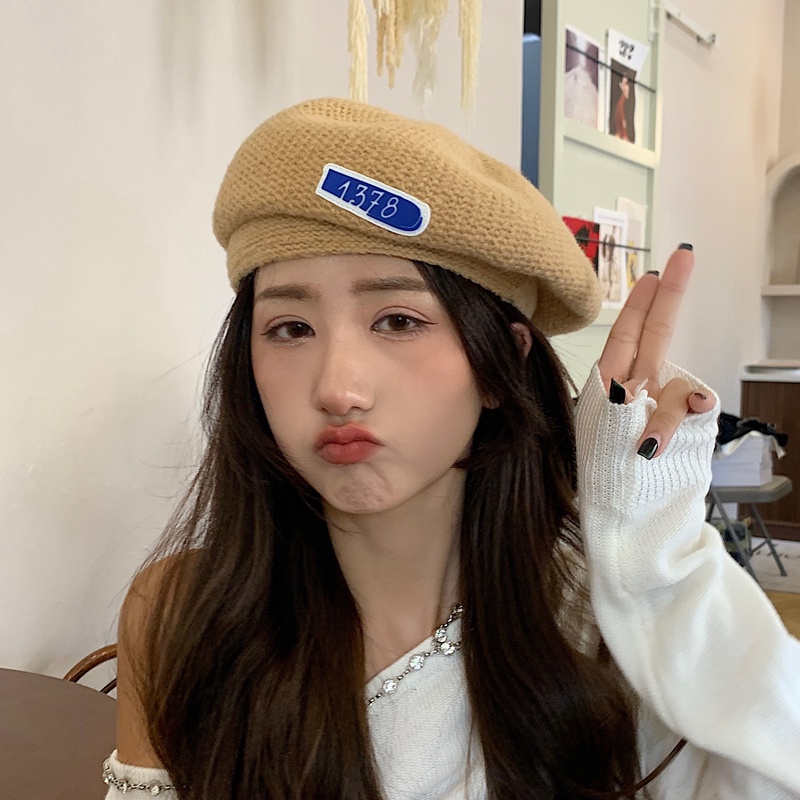Nón beret len giữ ấm phong cách Hàn Quốc hàng mới dành cho nữ 1378