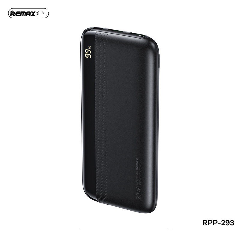 Pin sạc dự phòng Remax RPP-293 10000mAh 2 cổng vào, 3 cổng ra,siêu nhanh TypeC PD 20W, USB 22.5W.