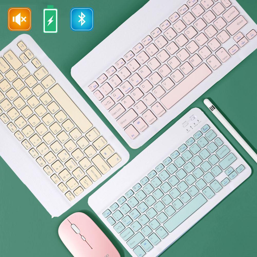 .Bàn Phím Không Dây Nhiều Màu Sắc Di Động Có Thể Sạc Lại Cho Xiaomi Samsung Huawei Tablet