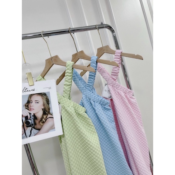 Đầm xốp cổ yếm chéo phom suông rộng, mặc đi biển hoặc đầm bầu đều đẹp NG alohashop91