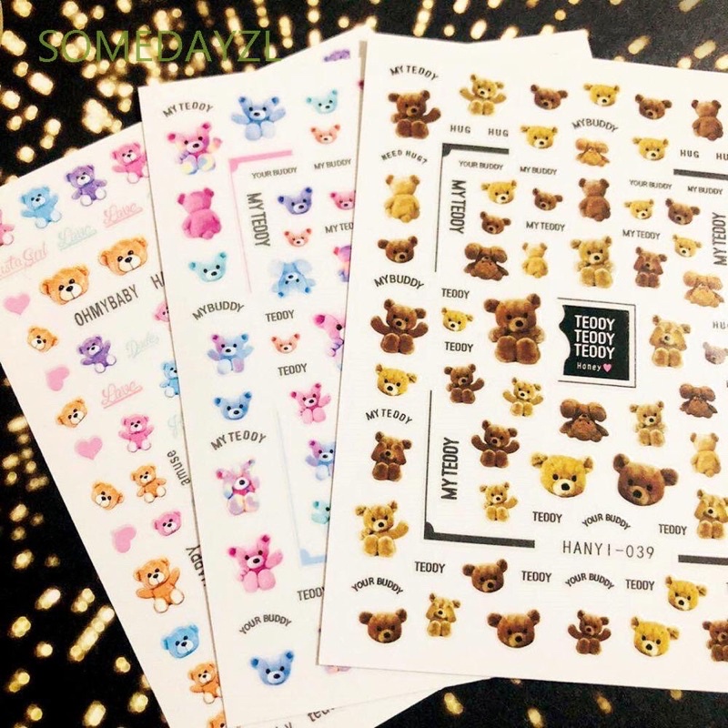 Sticker Dán Móng Hình Gấu Teddy siêu HOT
