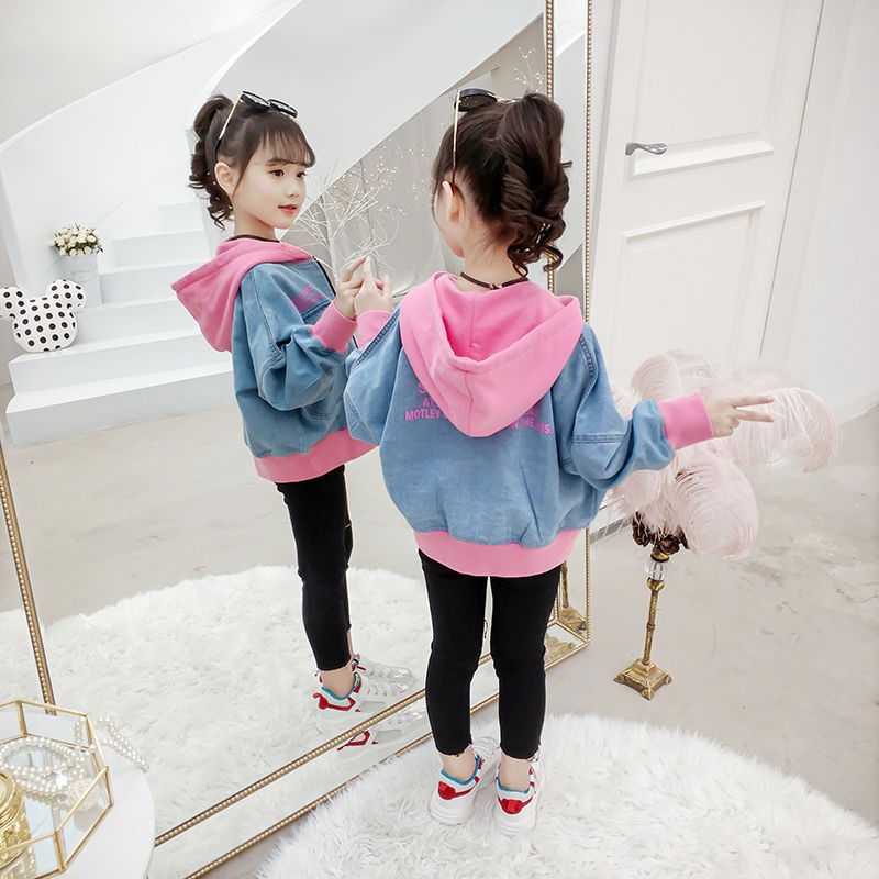 Áo Khoác Bò Có Mũ Cực Điệu Cực Xinh Cho Bé Gái, Hàng Nhập Quảng Châu