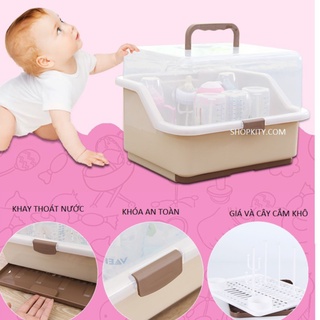 Khay úp bình sữa có nắp đậy và khay hứng nước / Giá úp bình có nắp đậy và khay thoát nước,chông ruồi muỗi kiến rán