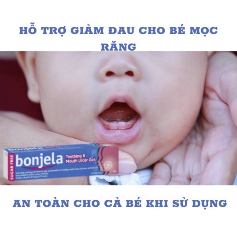 Gel bôi nhiệt miệng , giảm sưng lợi cho bé mọc răng Bonjela Teething & Mouth Ulcer Gel 15g