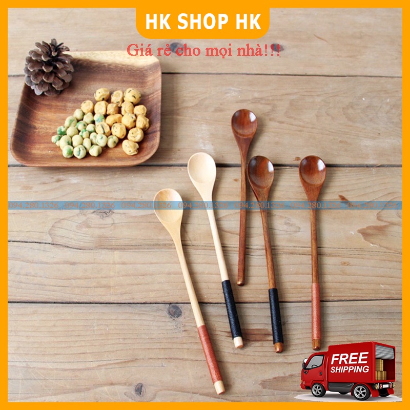 Thìa muỗng gỗ cán dài lấy cafe, lấy saffron, múc mật ong đa năng, tiện dụng