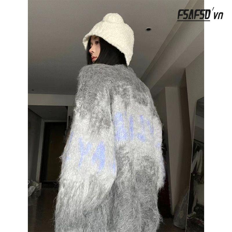 Áo Sweater Dệt Kim Chất Liệu Dày Dặn Ấm Áp Thời Trang vintage Cho Nữ