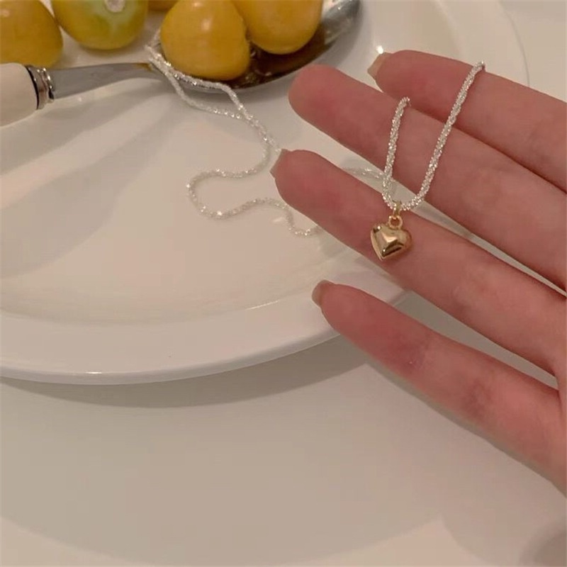 Vòng cổ Choker Mặt Trái Tim Lấp Lánh Dễ Thương Đơn Giản Cho Nữ