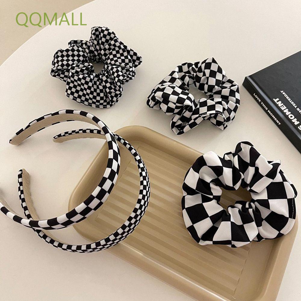 Dây Buộc Tóc Họa Tiết Kẻ Sọc Caro Phong Cách Hàn Quốc Cổ Điển Thời Trang Cho Nữ