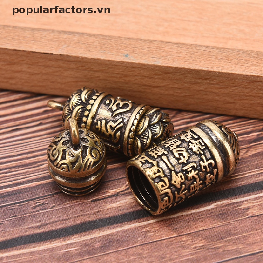 [Phổ Biến] Mặt Vòng cổ / Móc Khóa Hình Trụ Rỗng Bằng Đồng Thau Hình Phật