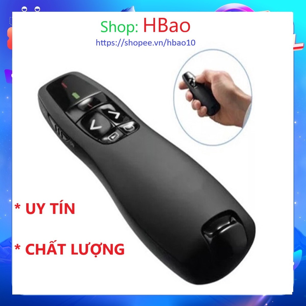 Bút trình chiếu powerpoint chỉ Lazer thuyết trình chiếu Slide không dây 2.4Ghz điều khiển từ xa - mẫu R400