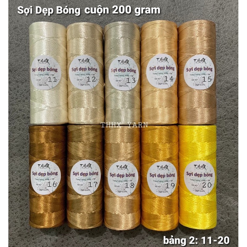 Sợi dẹp bóng - ribbon (bảng màu 1-16)