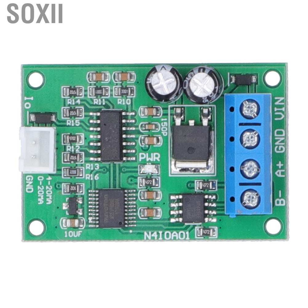 Soxii DAC Converter Module DC 12V RS485 to 4‑20MA 0‑20MA Voltage Current Board for PLC