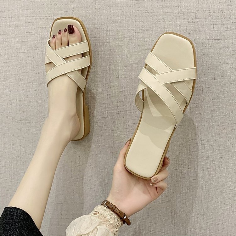[ Mã 66CBSALE giảm 30K đơn 200K] Dép Quai Ngang Đế Bằng Thời Trang Mùa Hè Cho Nữ | BigBuy360 - bigbuy360.vn
