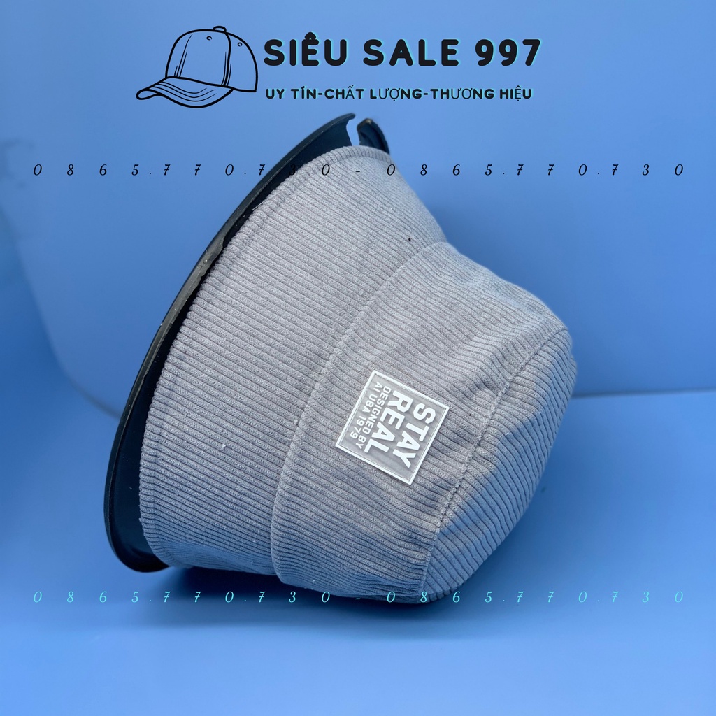 NÓN BO CỤP STAY READ NHUNG GÂN LOGO THỜI TRANG NAM NỮ FORM ĐẸP HÀN QUỐC