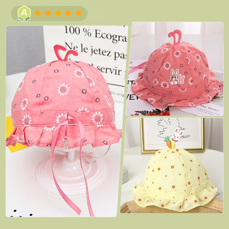 Mũ em bé gái sơ sinh thiết kế rộng vành mềm phong cách đáng yêu, chất cotton tự nhiên thoáng khí, mềm mát PocoHome