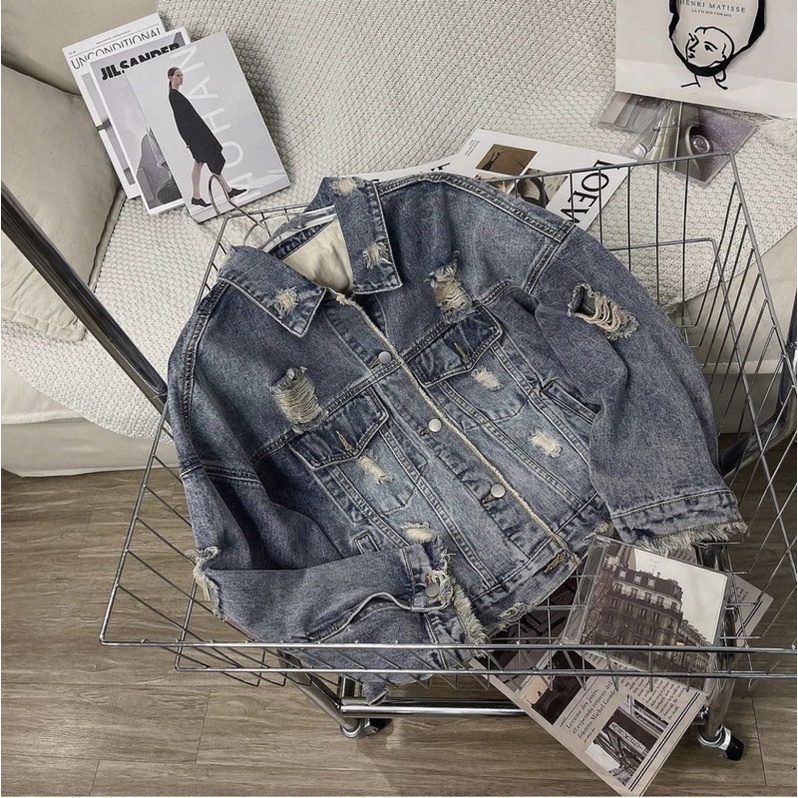 Áo Khoác Jean Rách L1