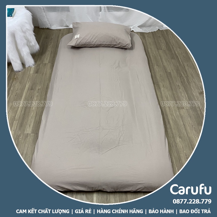 Ga nệm topper 1m x 2m Cotton Tici bo chun Mát lạnh giặt máy thoải mái | Carufu