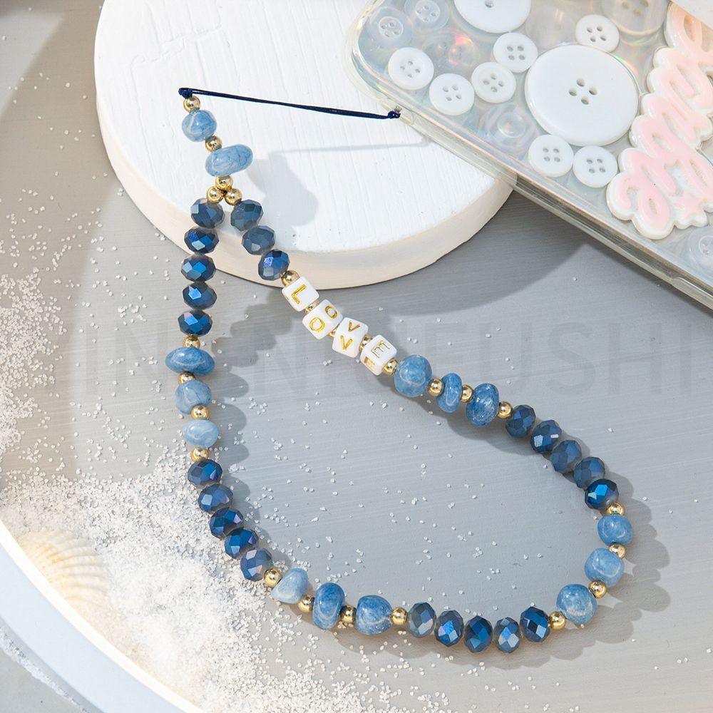 Dây Đeo Điện Thoại Trang Trí Họa Tiết NORMAN|Dây Xỏ Hạt Nhựa Acrylic In Chữ LOVE Xinh Xắn