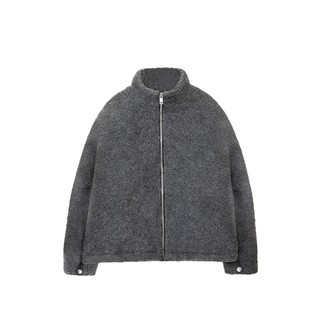 Áo khoác lông cừu 'GOLDIE LOGO FLEECE' màu xám nhạt