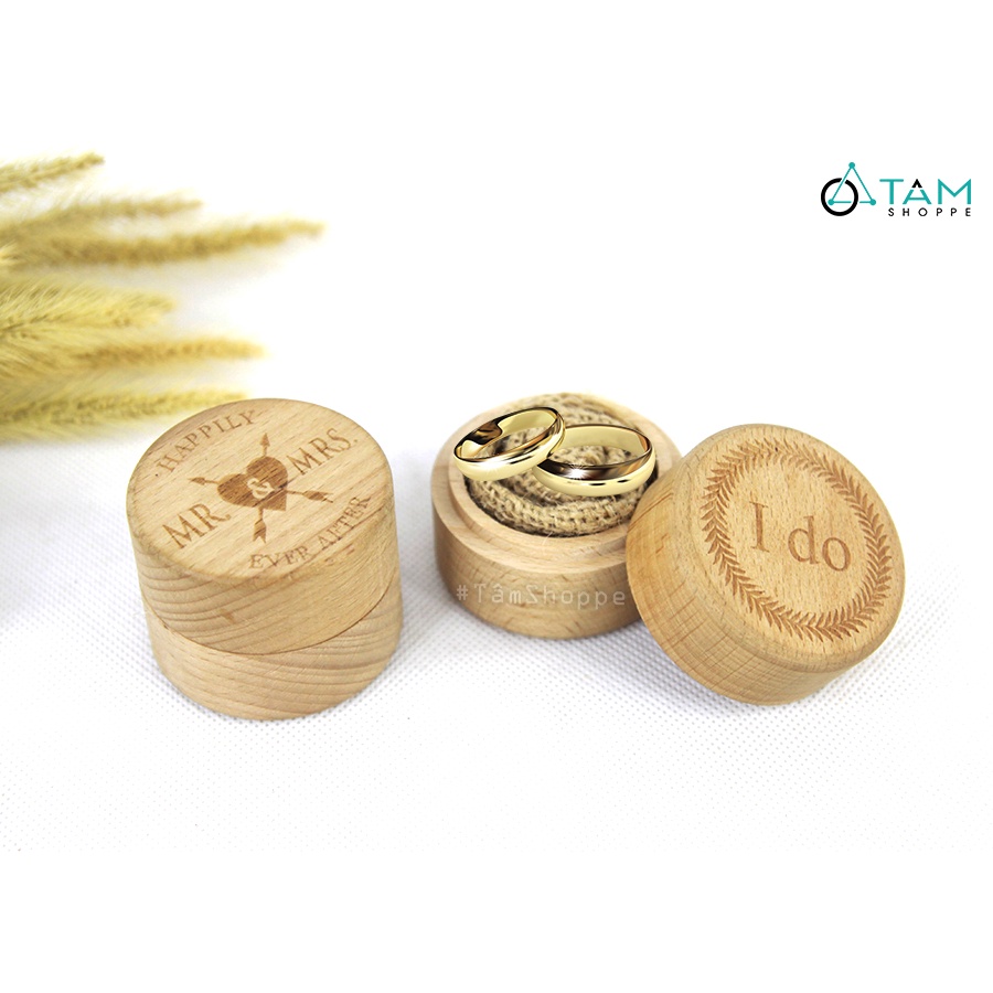 Hộp đựng nhẫn cưới tròn các mẫu TTC-24