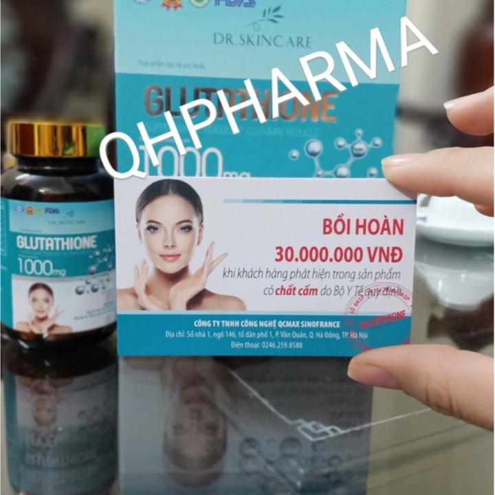 Viên uống Glutathione 1000mg lọ 30 viên giúp làm chậm quá trình lão hóa da