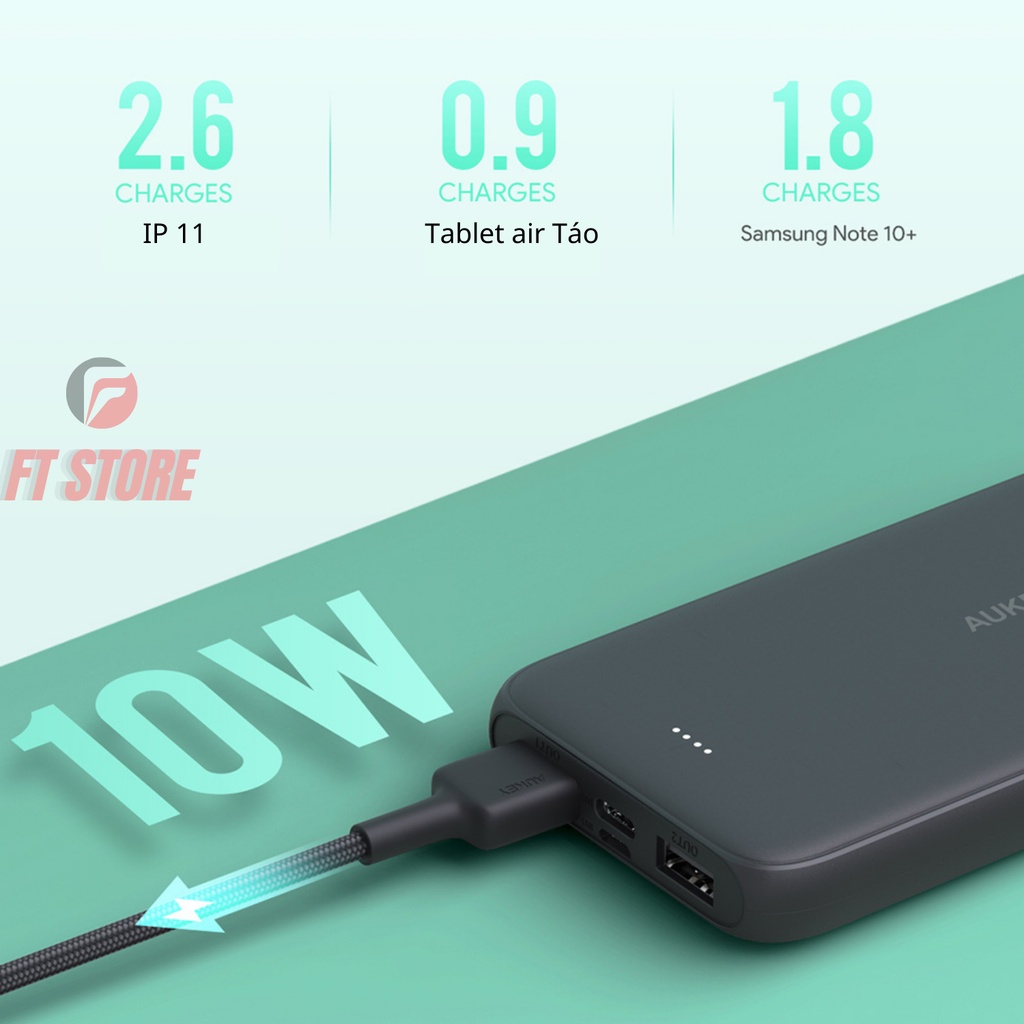 [GIAO HỎA TỐC] Pin sạc dự phòng AUKEY PB-N99 10.000mAh Sạc nhanh 10.5W - Chính Hãng BH 18 Tháng